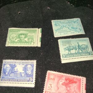VINTAGE 1949 Set of Six 3 cent stamps